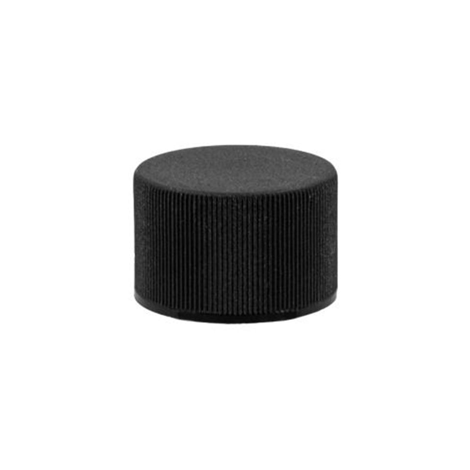 Plastic Ribbed Caps with Foam Liner (F217) - Black (120/400) - Assorted Caps | General Bottle Supply