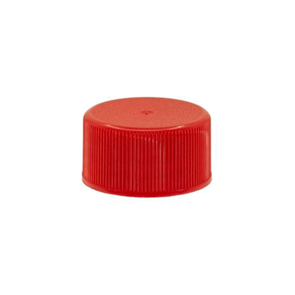 Plastic Ribbed Caps with Foam Liner (F217) - Red (24/414) - Assorted Caps | General Bottle Supply