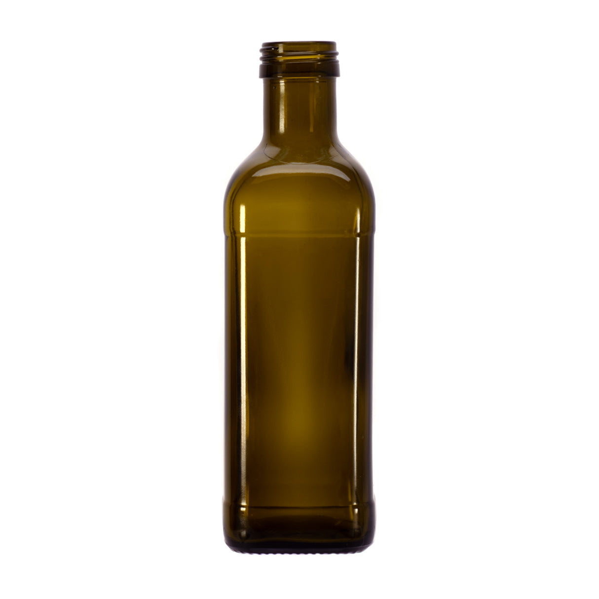 500ml Square Olive Oil Container - Antique Green - Glass Bottle | General Bottle Supply