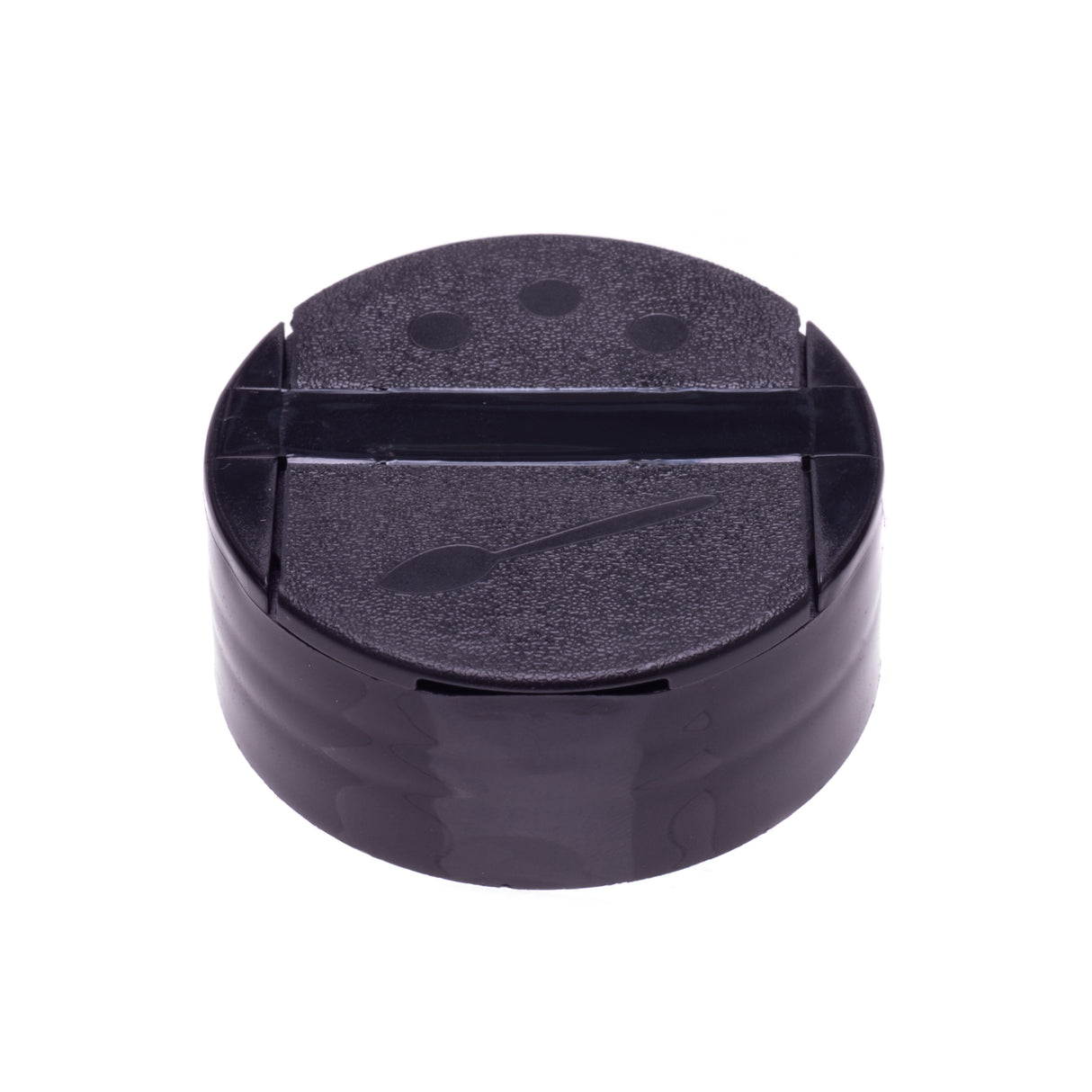 Eco Flap-Rite Flapper Caps with Pressure Sensitive (PS Liner) 5 Hole 0.125 Pour - Black 43/485 - Dispensing Caps | General Bottle Supply