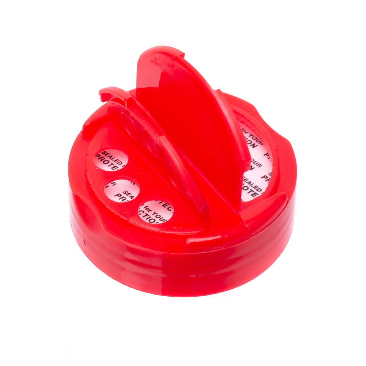 Eco Flap-Rite Flapper Caps with Pressure Sensitive (PS Liner) 0.300 Pour Sifter with 3 Holes - Red 53/485 - Dispensing Caps | General Bottle Supply