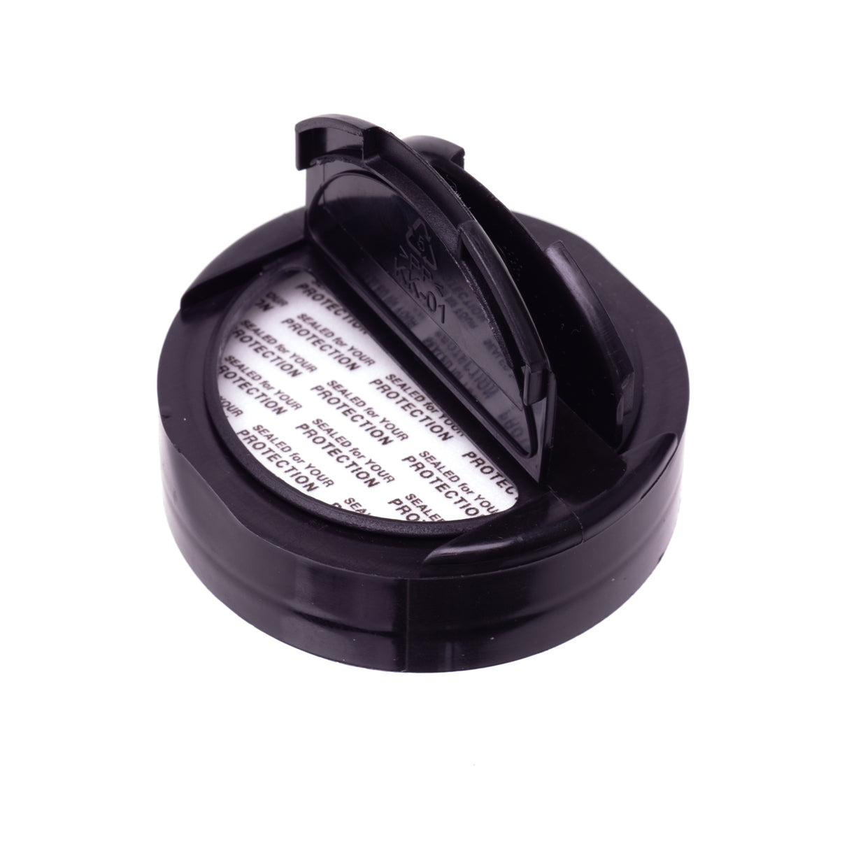 Eco Flap-Rite Flapper Caps with Pressure Sensitive (PS Liner) 0.300 Pour Sifter with 5 Holes - Black 63/485 - Dispensing Caps | General Bottle Supply