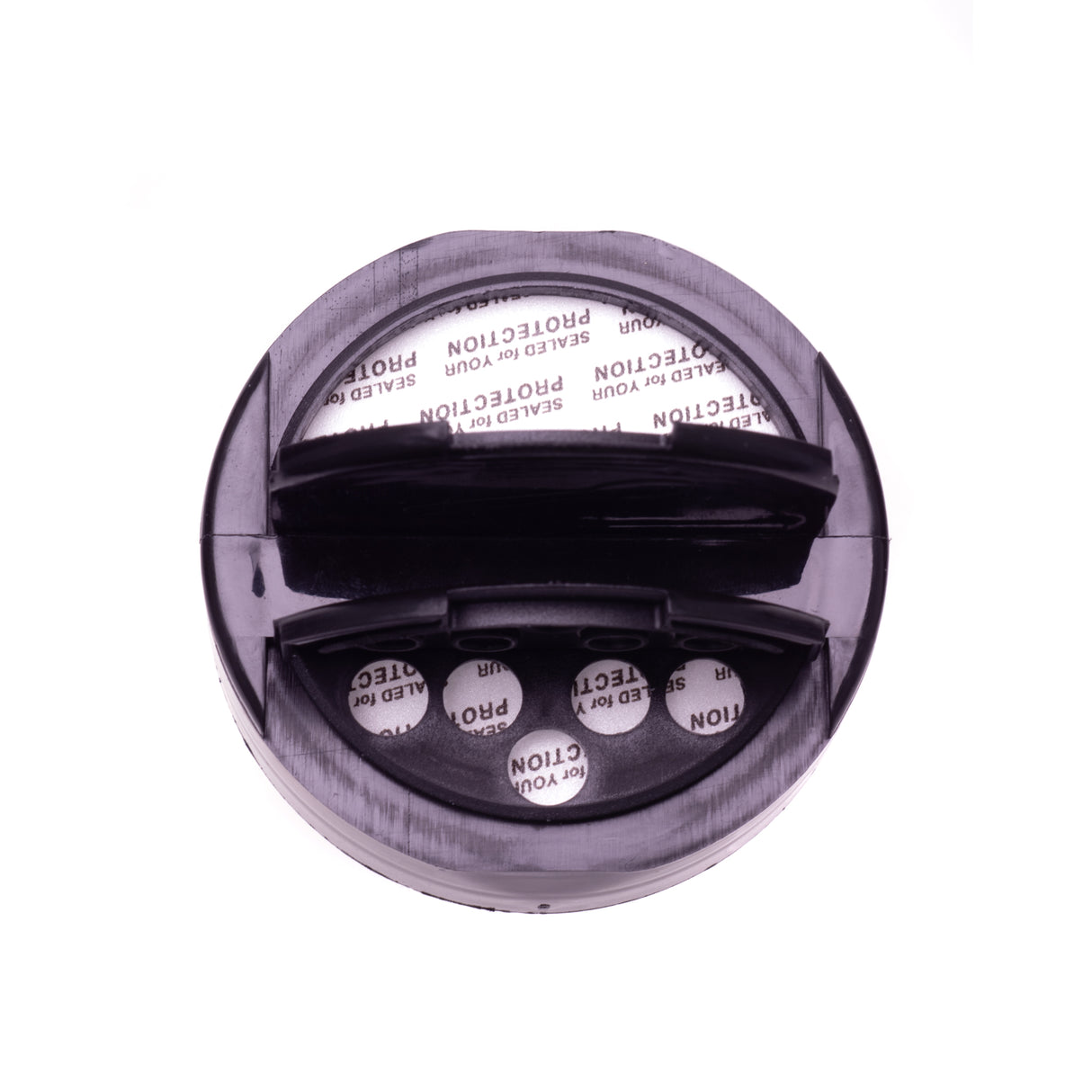 Eco Flap-Rite Flapper Caps with Pressure Sensitive (PS Liner) 0.300 Pour Sifter with 5 Holes - Black 63/485 - Dispensing Caps | General Bottle Supply