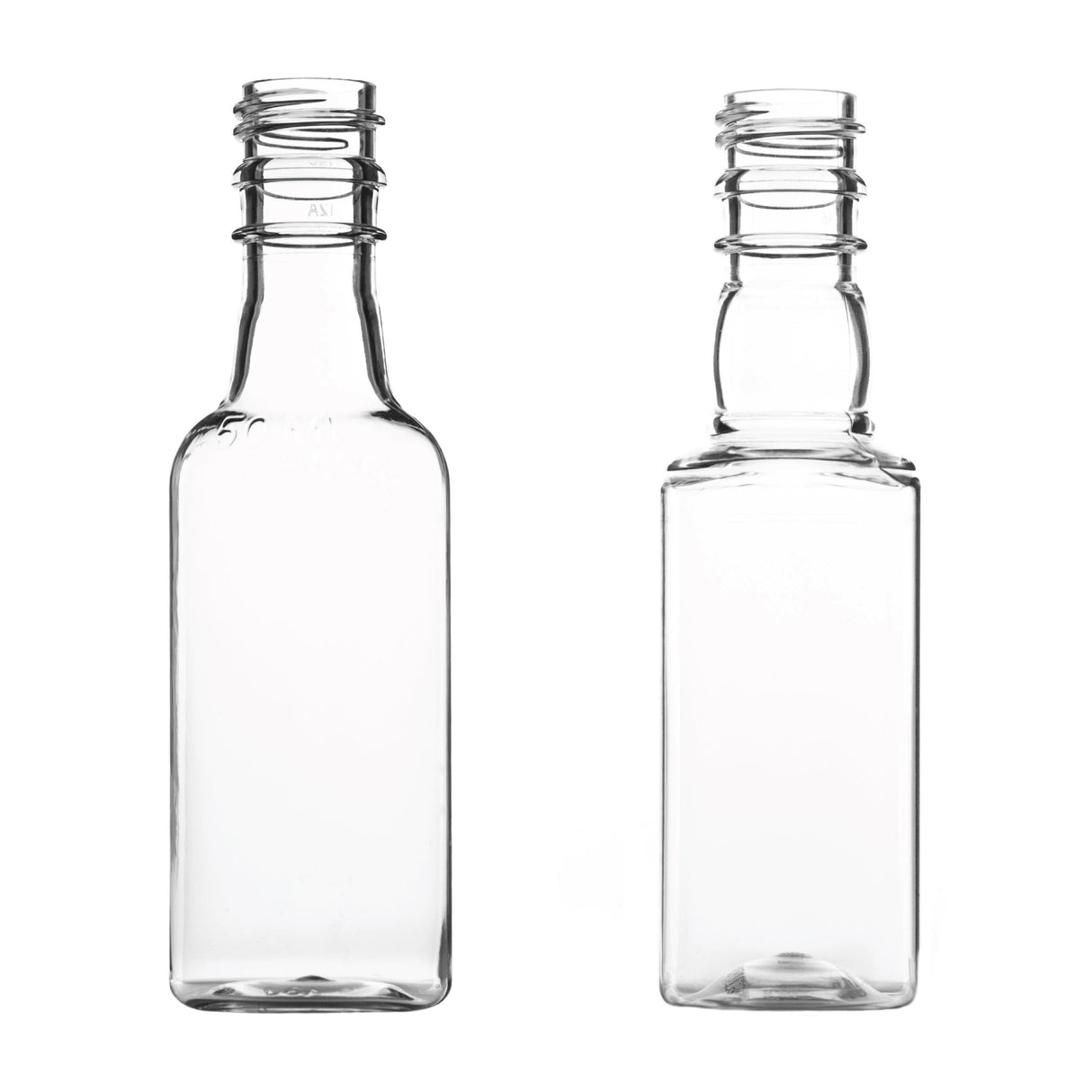 50 ml Airline Mini Liquor Bottle - Square - Plastic Bottle | General Bottle Supply