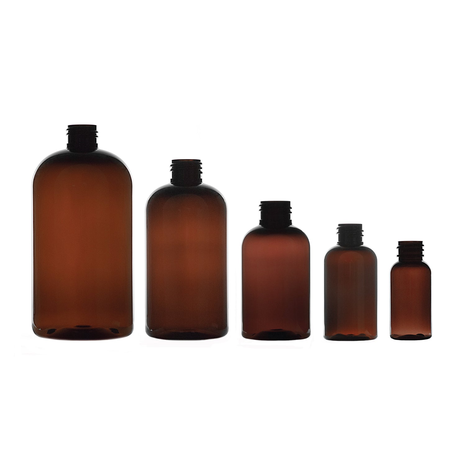 2 oz Boston Round PET Bottles - Amber - Plastic Bottle | General Bottle Supply