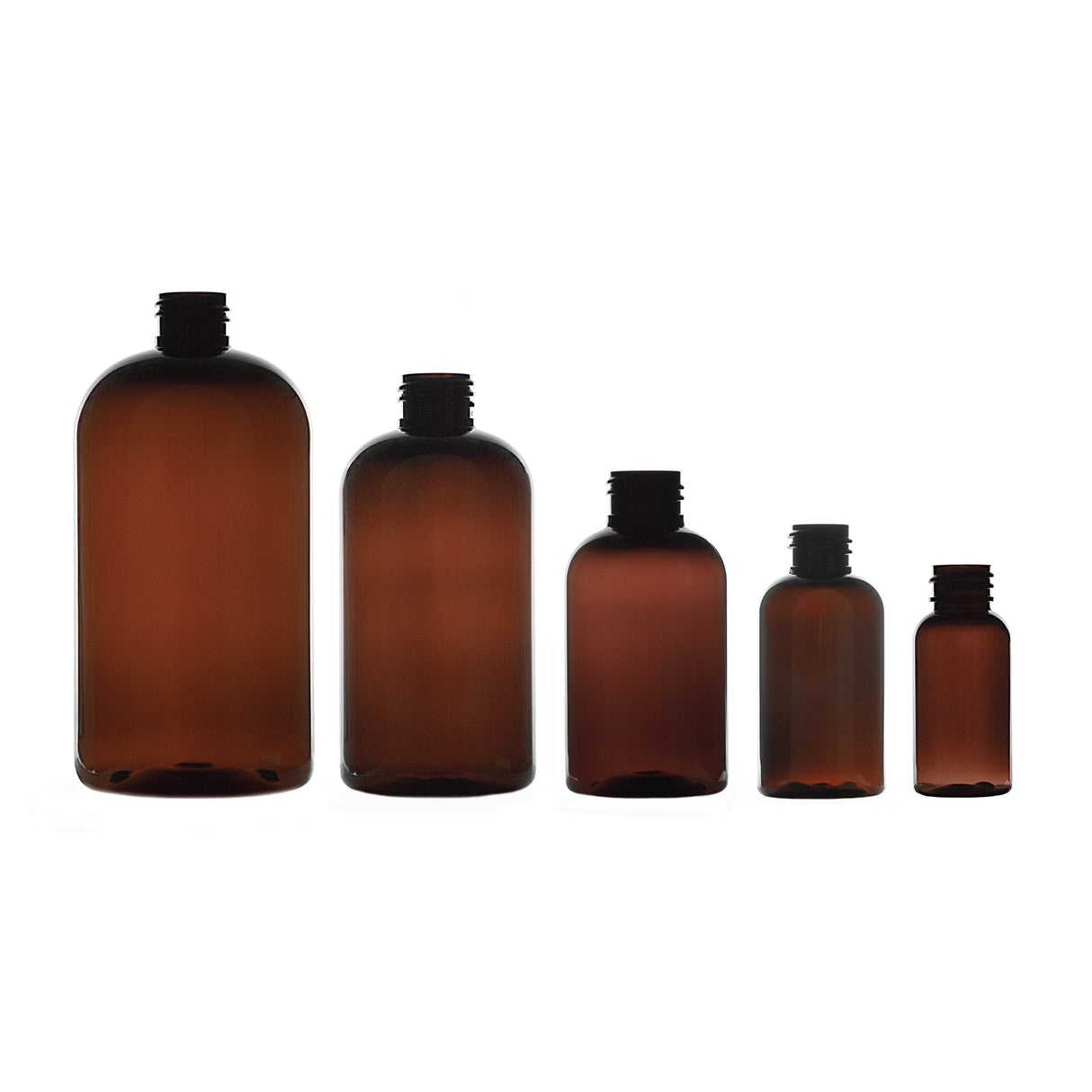 16 oz Boston Round PET Bottles - Amber - Plastic Bottle | General Bottle Supply