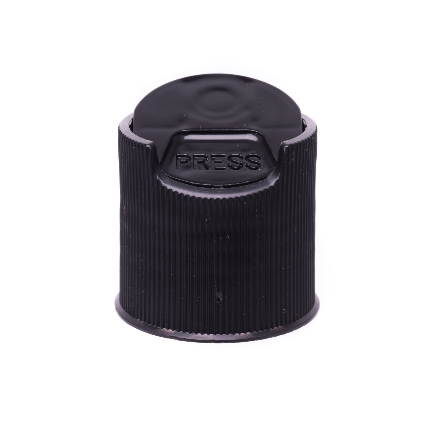 Disc or Press Top - Ribbed - Black (24/410) - Dispensing Caps | General Bottle Supply