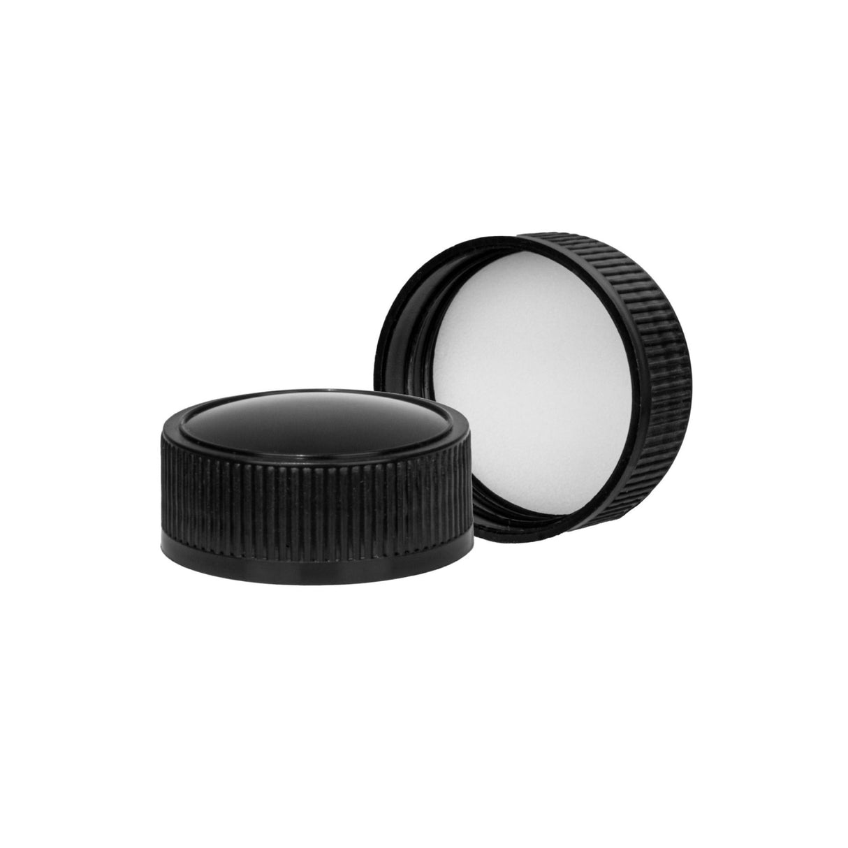 Black Ribbed Cap with Foam Liner (31.5mm) - Assorted Caps | General Bottle Supply