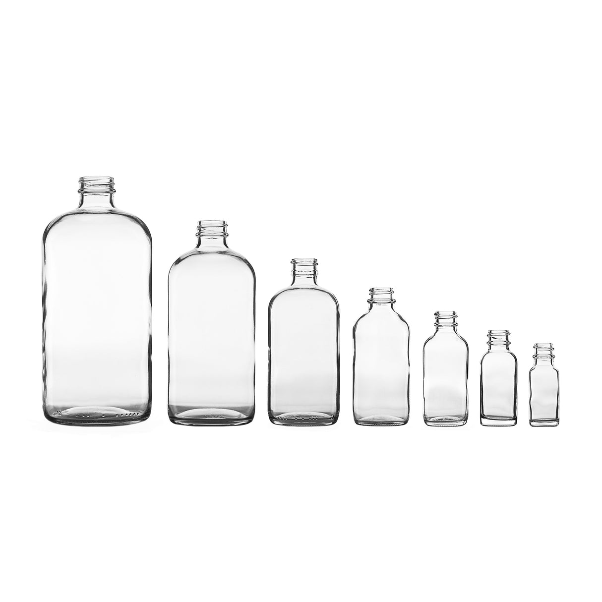 16 oz Boston Round Bottle - Flint - Glass Bottle | General Bottle Supply
