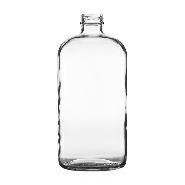 32 oz Boston Round Bottle - Flint - Glass Bottle | General Bottle Supply