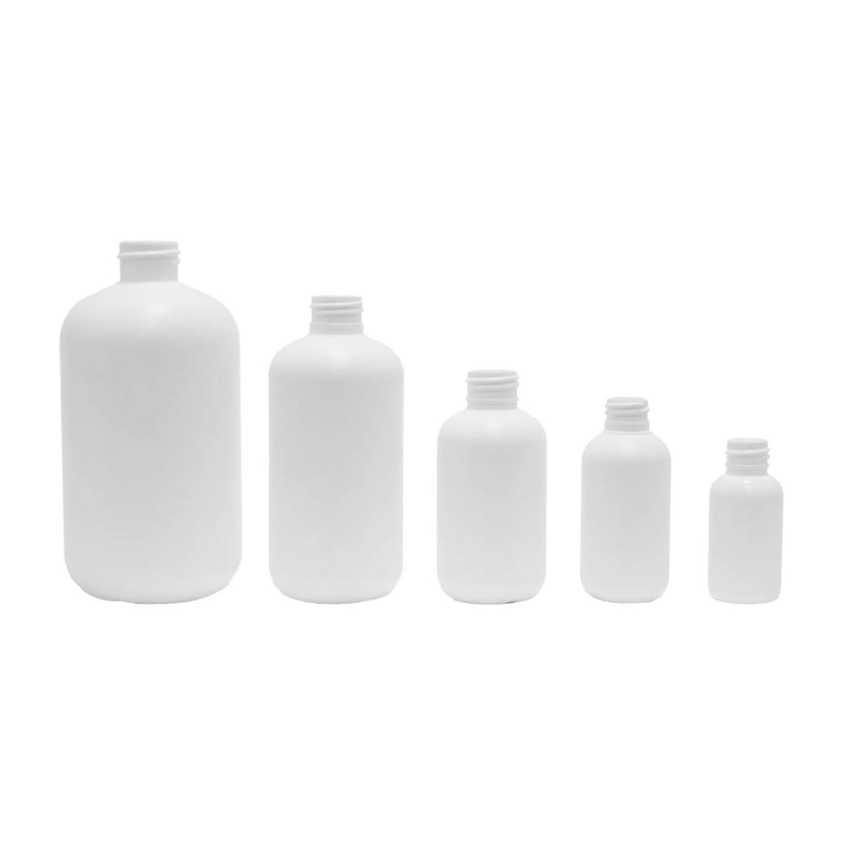 16 oz Boston Round HDPE Bottle - White - Plastic Bottle | General Bottle Supply