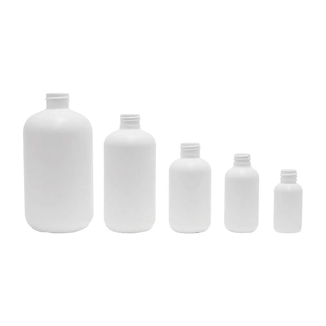 16 oz Boston Round HDPE Bottle - White - Plastic Bottle | General Bottle Supply