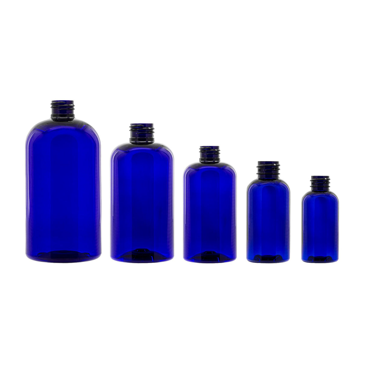 1 oz Boston Round PET Bottles - Blue - Plastic Bottle | General Bottle Supply