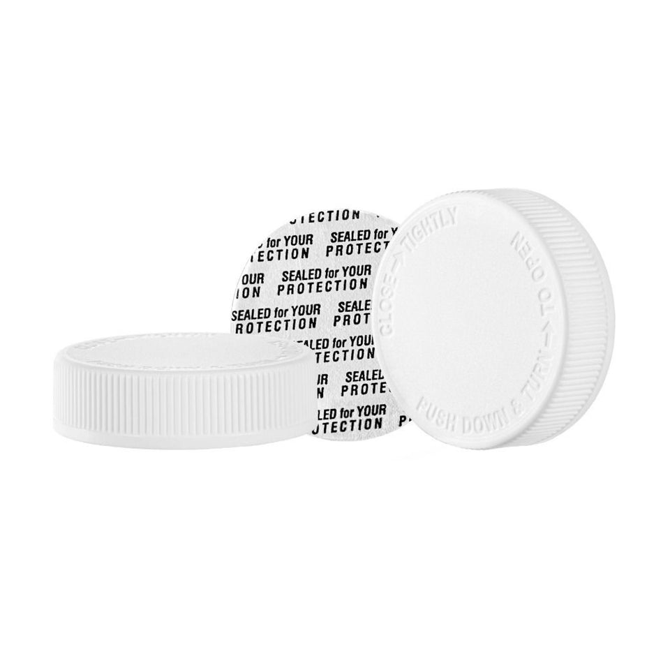 Child Resistant Caps - Pressure Sensitive - White (45/400) - Assorted Caps | General Bottle