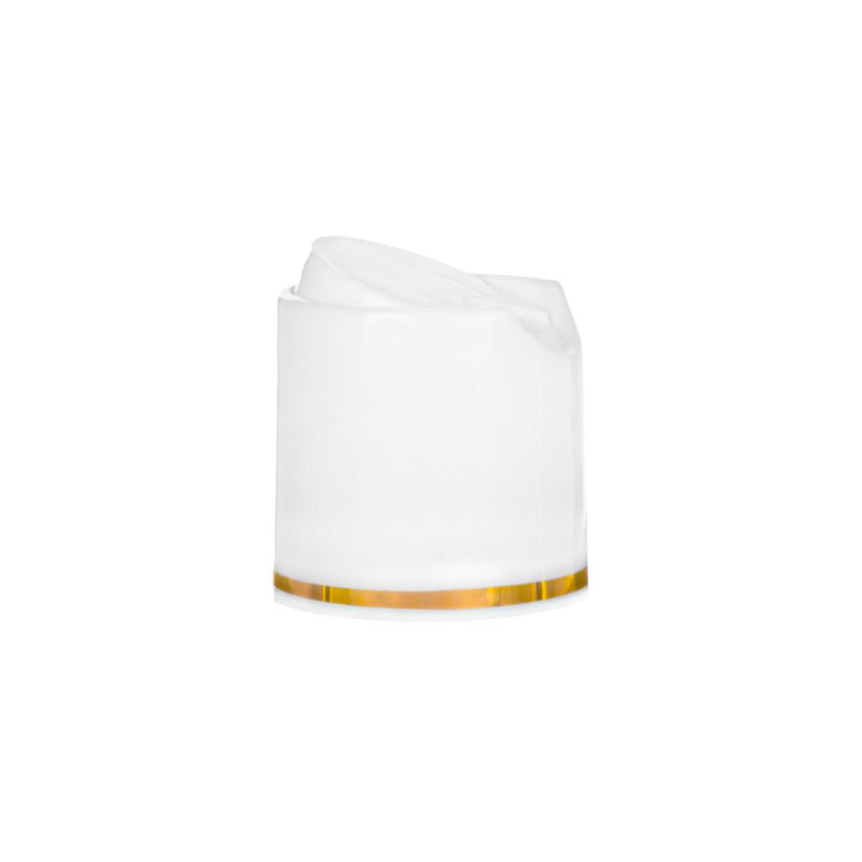 Disc or Press Top Smooth - White with Gold Band (24/410) - Dispensing Caps | General Bottle Supply