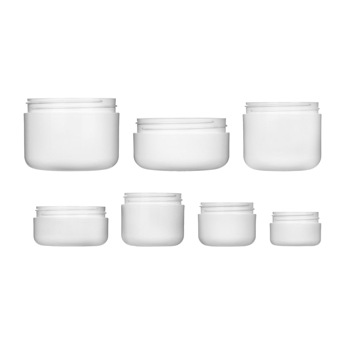 4 oz Double Wall Jar Round Base - White (70/400) - Plastic Jar | General Bottle Supply