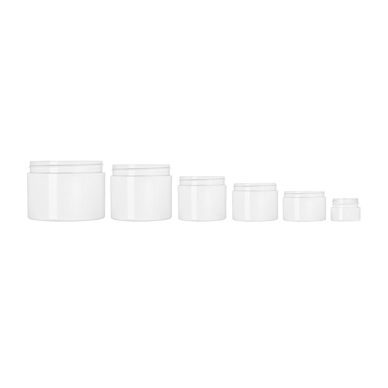 2 oz Double Wall Jar Straight Base - White - Plastic Jar | General Bottle Supply