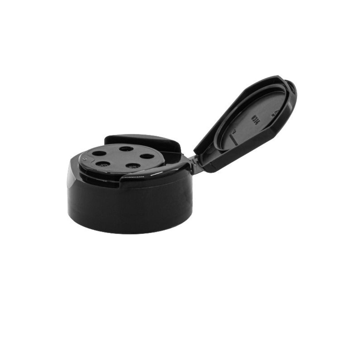 Flapper Caps with Pressure Sensitive (PS Liner) .200 Pour - Black (43/485) - Dispensing Caps | General Bottle Supply