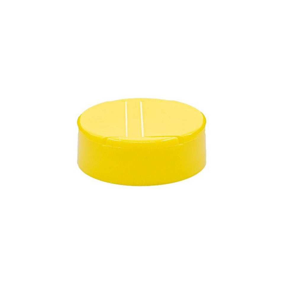 Flapper Caps with Pressure Sensitive (PS Liner) .200 Pour - Yellow (53/485) - Dispensing Caps | General Bottle Supply