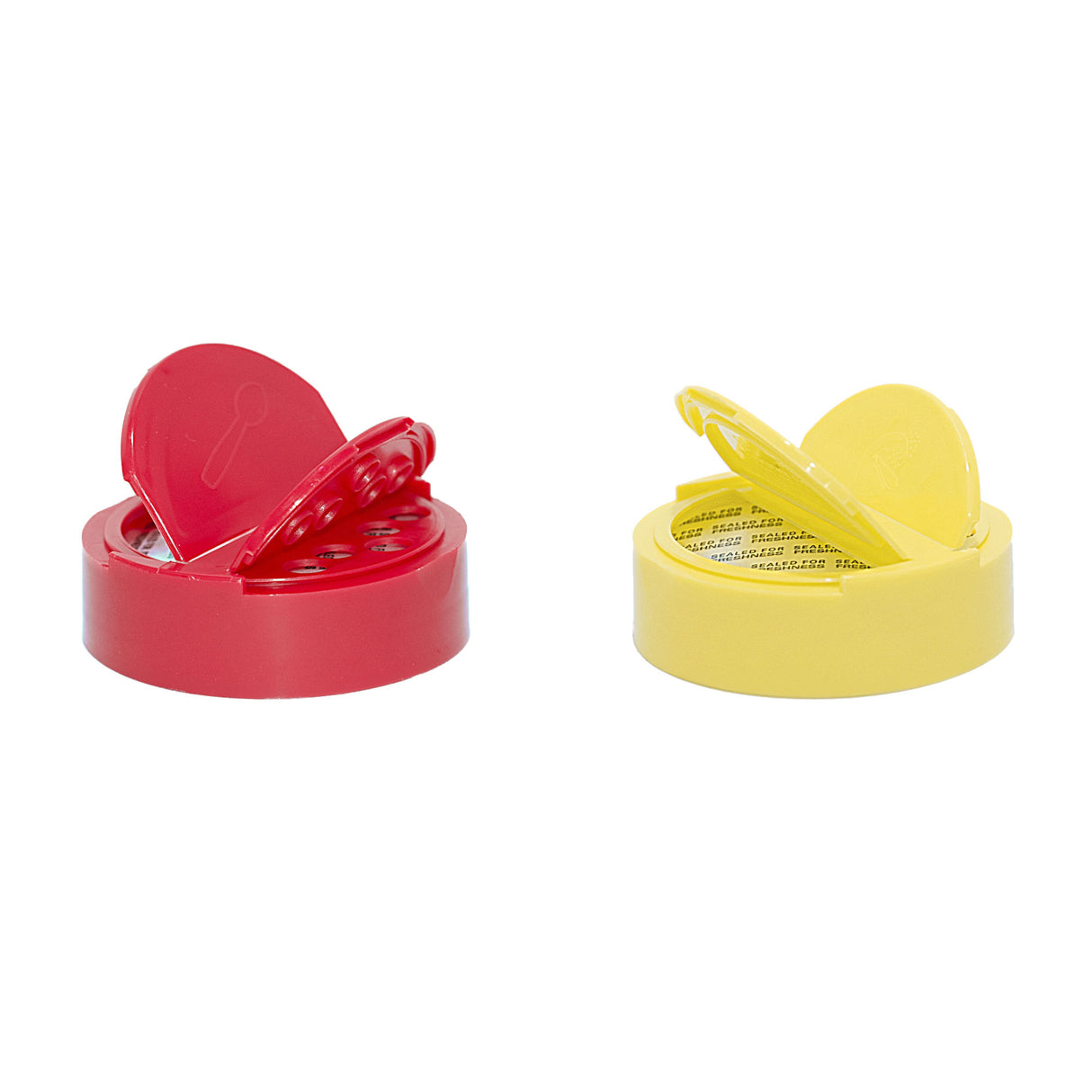 Flapper Caps with Pressure Sensitive (PS Liner) .300 Pour - Yellow (63/485) - Dispensing Caps | General Bottle Supply