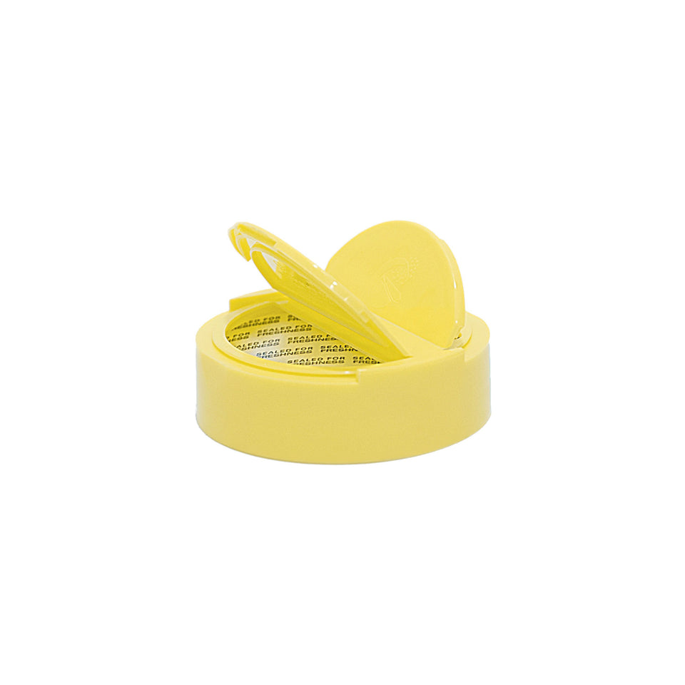 Flapper Caps with Pressure Sensitive (PS Liner) .300 Pour - Yellow (63/485) - Dispensing Caps | General Bottle Supply