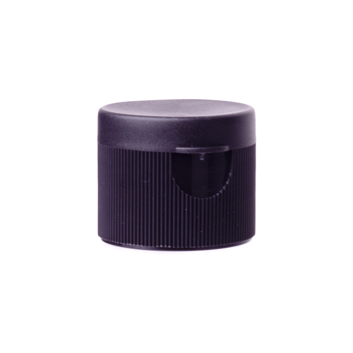 Hinged or Flip Top - Ribbed Cap with .250 Orifice and Heat Seal Liner for PET/HDPE - Black (28/410) - Dispensing Caps | General Bottle Supply