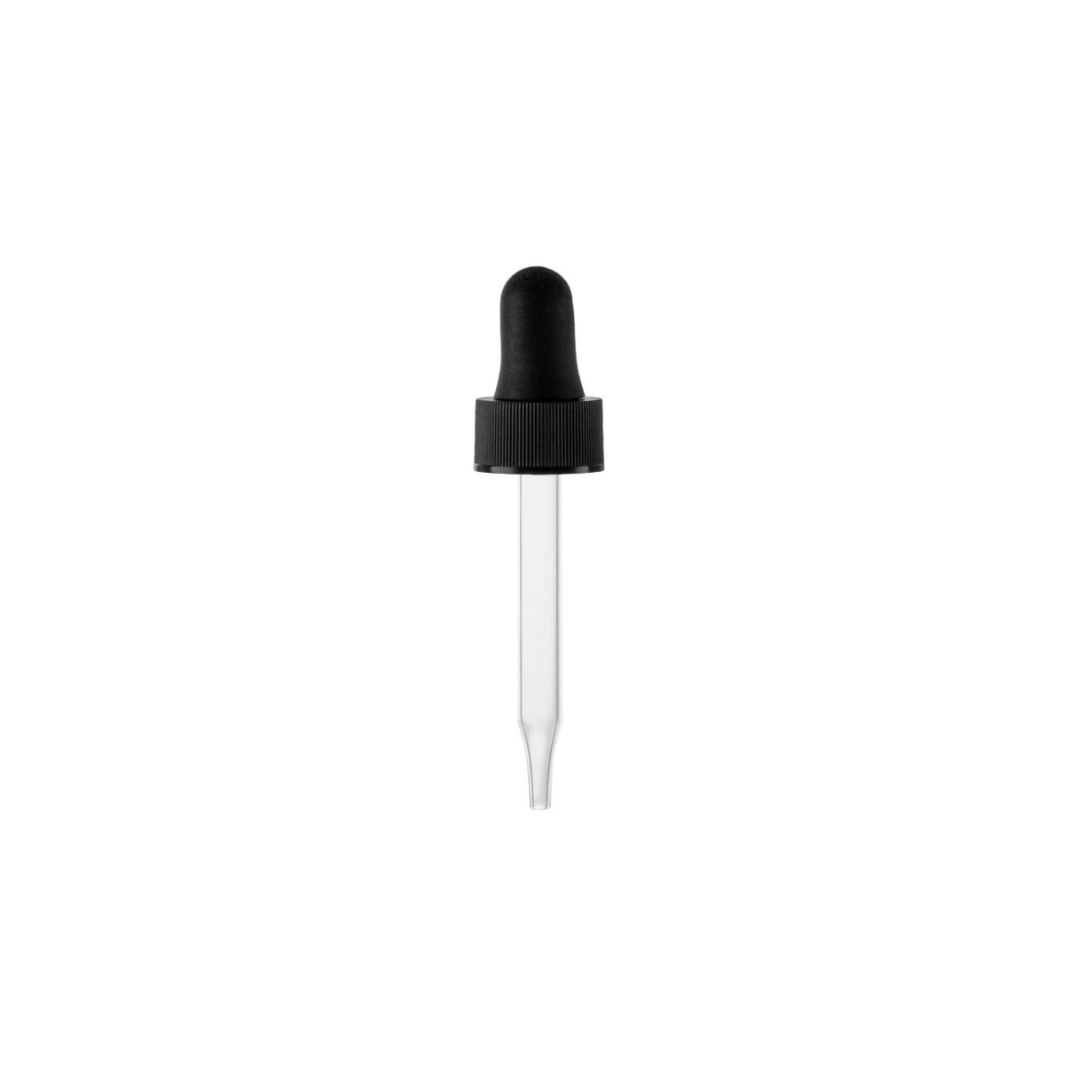1/2 oz Glass Dropper Assembly - Black (18/400) - Dispensing Caps | General Bottle Supply