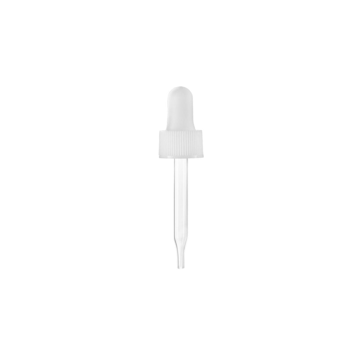 1/2 oz Glass Dropper Assembly - White (18/400) - Dispensing Caps | General Bottle Supply