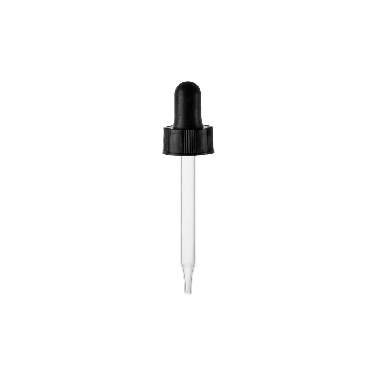 1 oz Glass Dropper Assembly - Black (20/400) - Dispensing Caps | General Bottle Supply