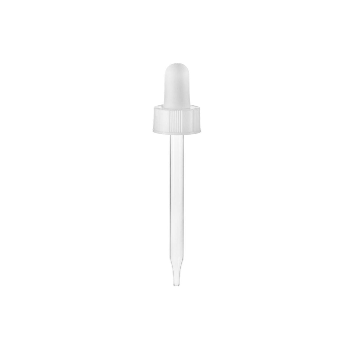 2 oz Glass Dropper Assembly - White (20/400) - Dispensing Caps | General Bottle Supply