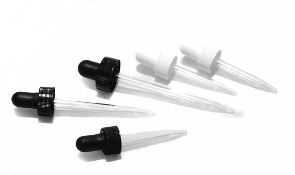 1/2 oz Glass Dropper Assembly - White (18/400) - Dispensing Caps | General Bottle Supply