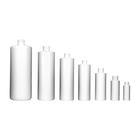 1 oz Cylinder Round HDPE Bottles Tall - White - Plastic Bottle | General Bottle Supply