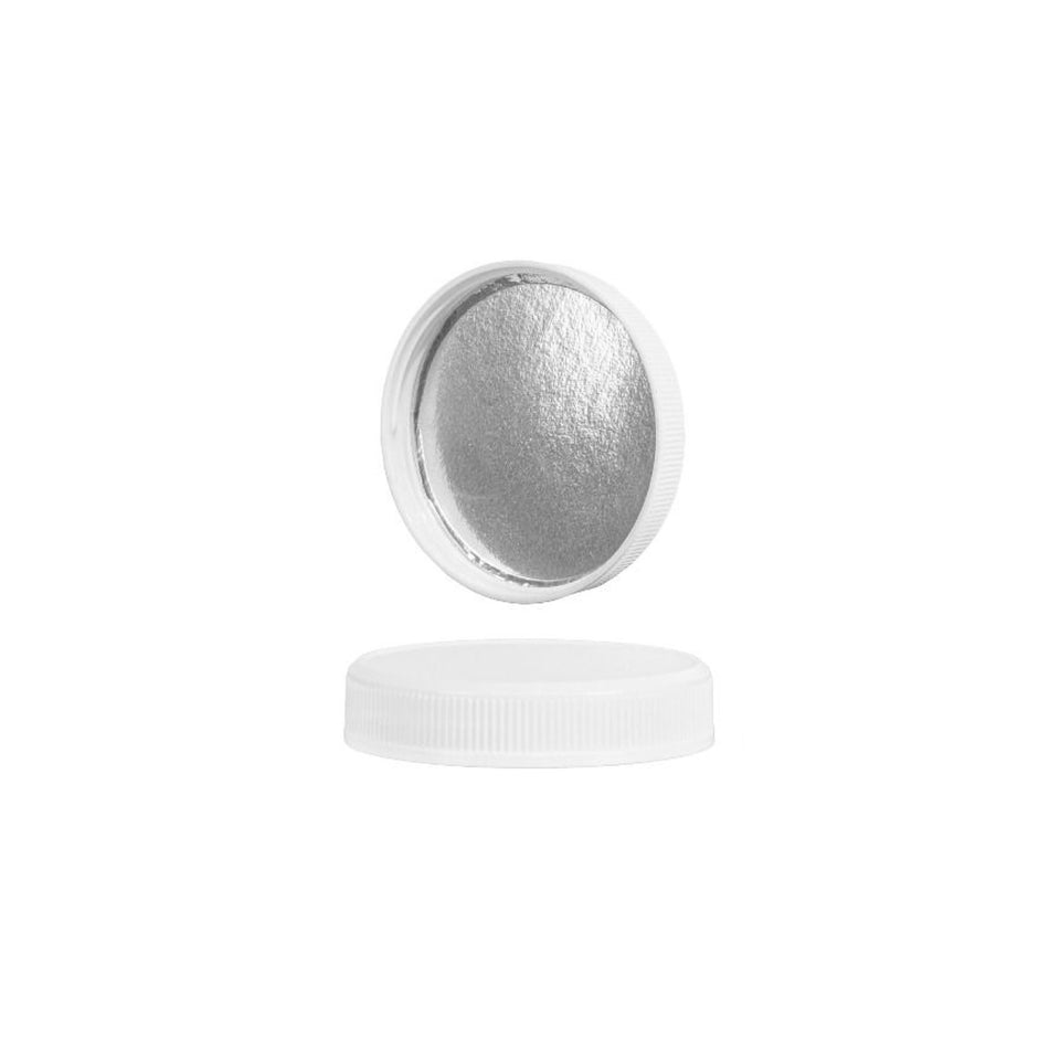 Heat Induction Plastic Bottle Caps - FS 5-9 Clear Peel for PET - White (38/400) - Assorted Caps | General Bottle Supply