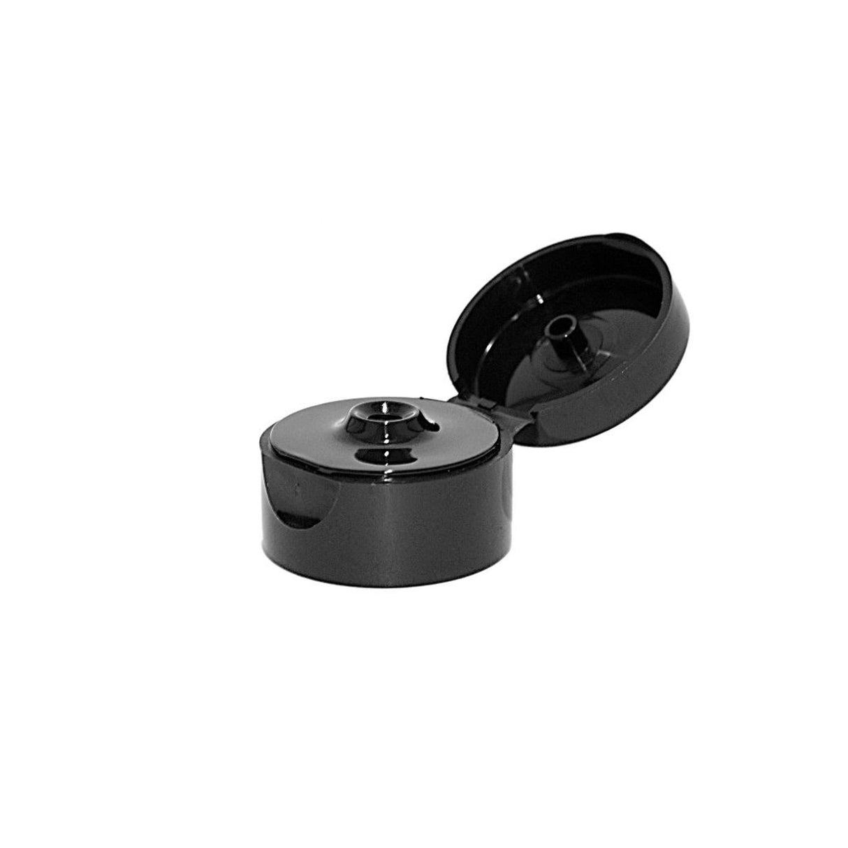 Hinged or Flip Top Caps - Black (22/400) - Dispensing Caps | General Bottle Supply