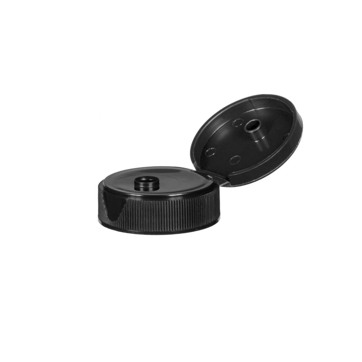 Hinged or Flip Top Caps - Black for PET (38/400) - Dispensing Caps | General Bottle Supply