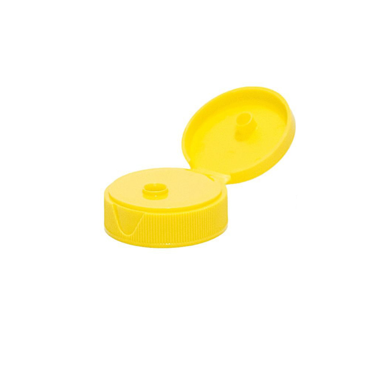 Hinged or Flip Top Caps - Yellow (38/400) - Dispensing Caps | General Bottle Supply
