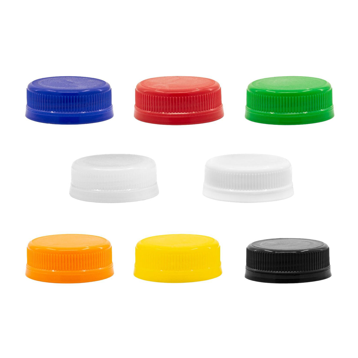 Juice or Dairy Caps - White (38mm) - Assorted Caps | General Bottle Supply