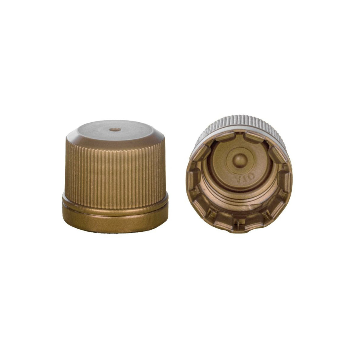Linerless Tamper Evident Airline Caps - Gold (18mm) - Assorted Caps | General Bottle Supply