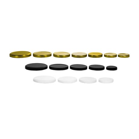 Metal Caps with Plastisol Liner - Lug Twist - White (82 Lug) - Assorted Caps | General Bottle Supply