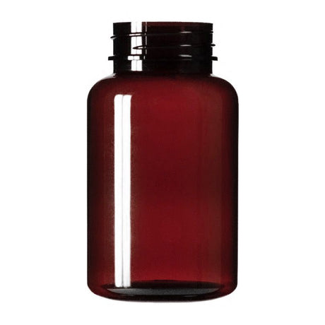 120 cc PET Round Packer - Amber - Plastic Bottle | General Bottle Supply