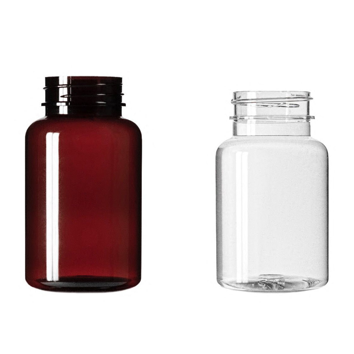 120 cc PET Round Packer - Amber - Plastic Bottle | General Bottle Supply