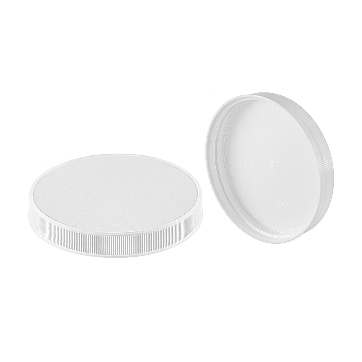 Plastic Ribbed Unlined Caps - White (89/400) - Assorted Caps | General Bottle Supply