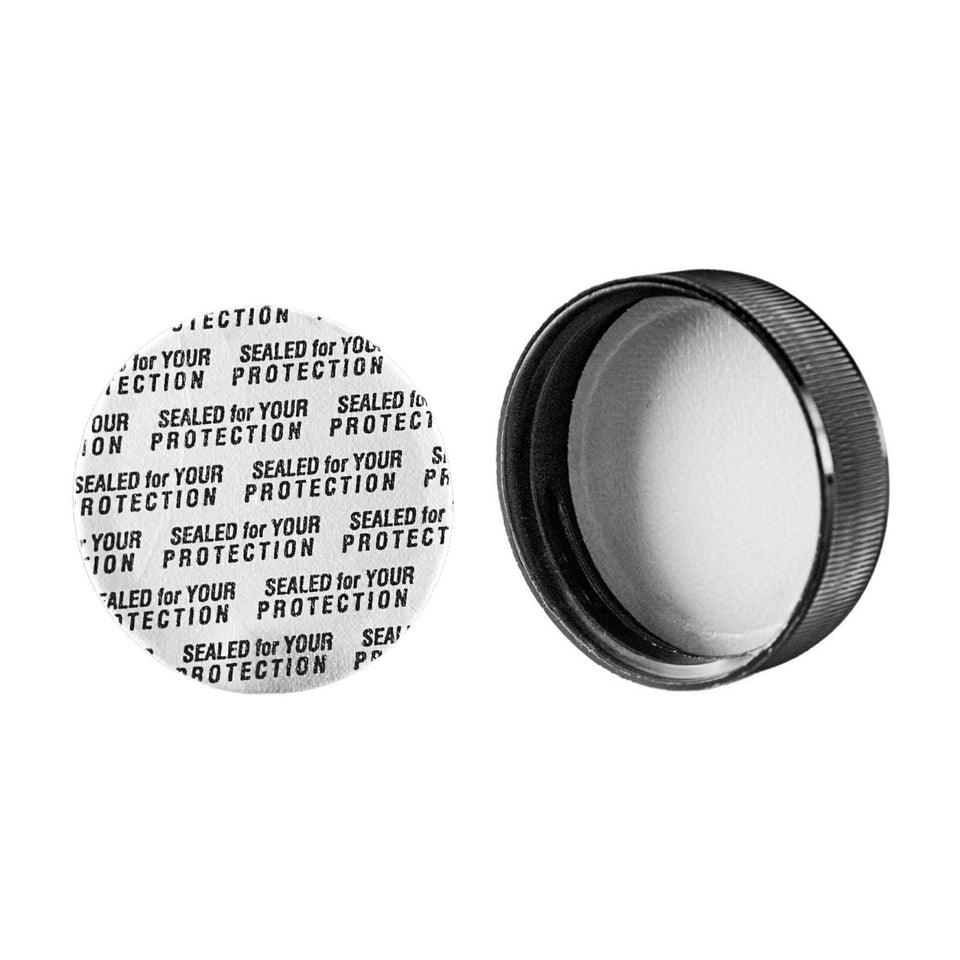Plastic Ribbed Caps with Pressure Sensitive (PS-Liner) - Black (70/400) - Assorted Caps | General Bottle Supply