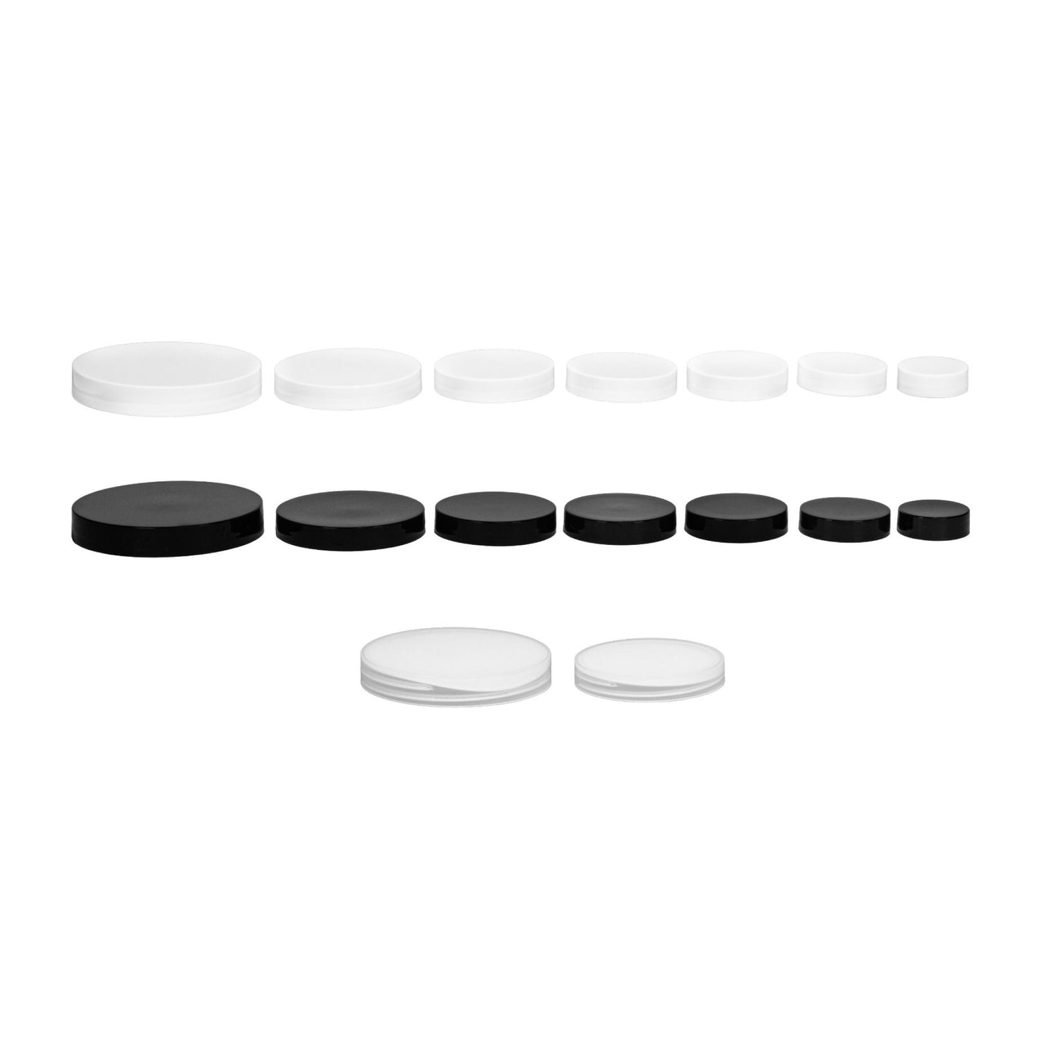 Plastic Smooth Caps with Foam Liner (F217) - Black (70/400) - Assorted Caps | General Bottle Supply