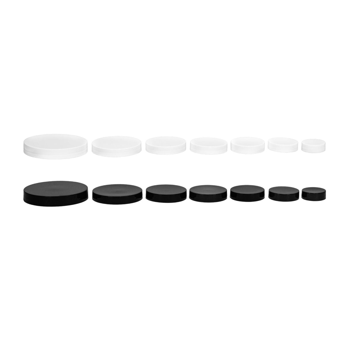 Plastic Smooth Cap with Pressure Sensitive Liner (PS) - Black (53/400) - Assorted Caps | General Bottle Supply