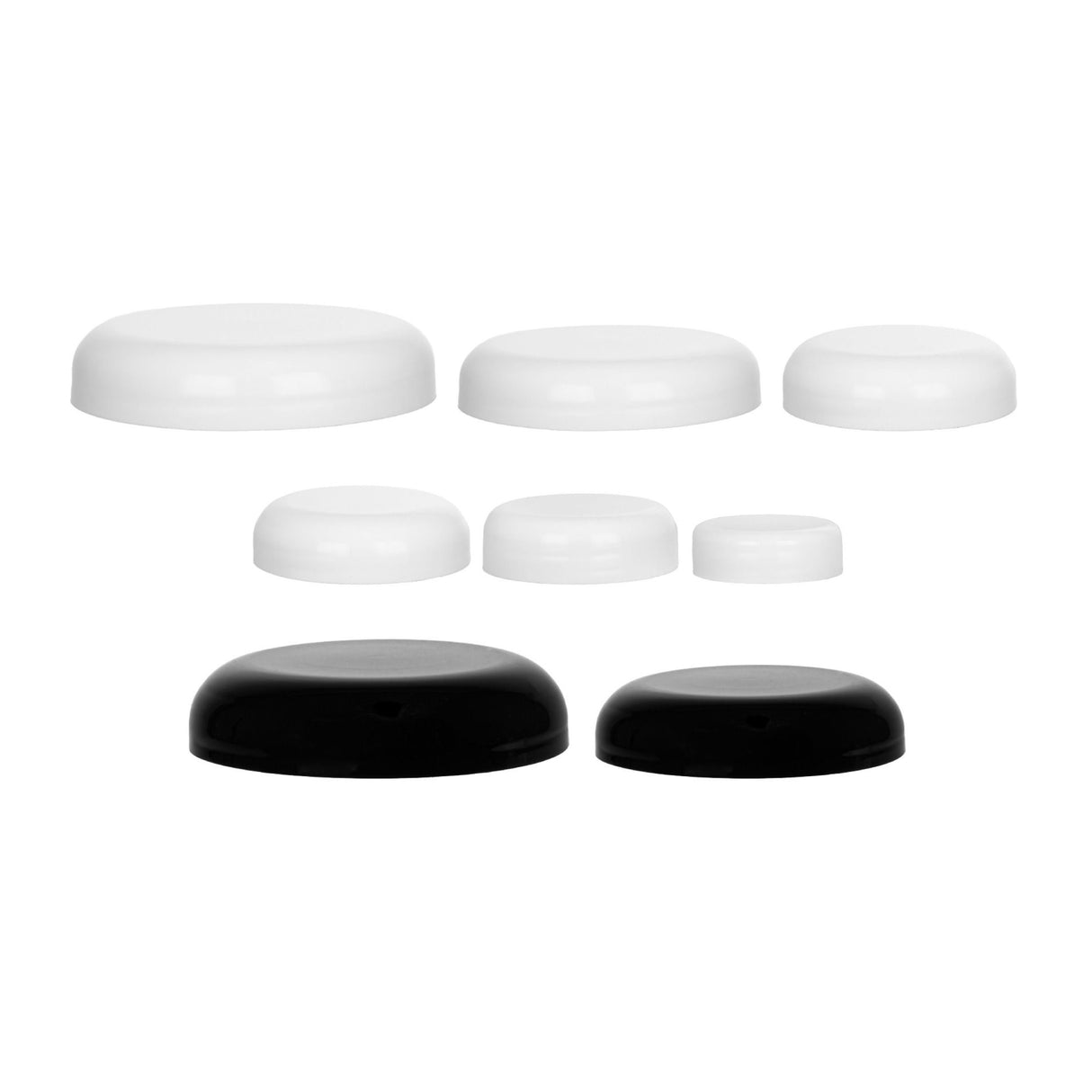 Plastic Smooth Dome Caps Unlined - Black (89/400) - Assorted Caps | General Bottle Supply