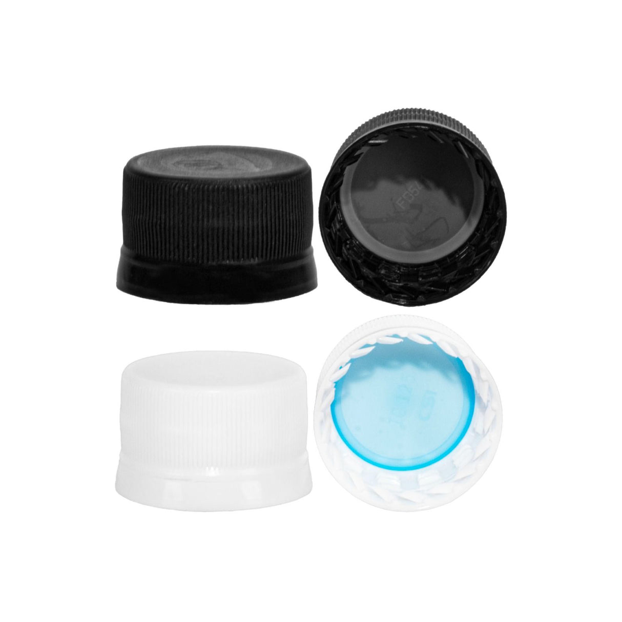 Plastic Tamper Evident Bottle Caps - White (28mm) - Assorted Caps | General Bottle Supply