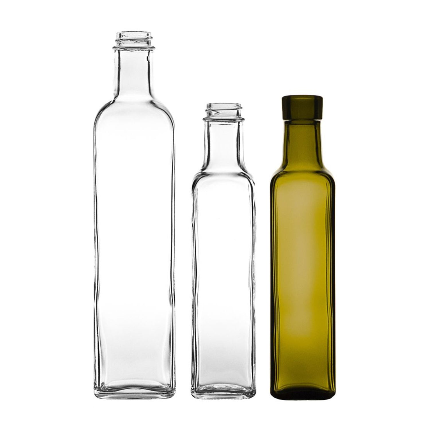500 ml Quadra Olive Oil Container - CT Finish - Glass Bottle | General Bottle Supply
