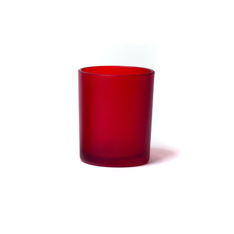 7oz Glass Candle Jar - Red Frosted - Glass Jar | General Bottle Supply