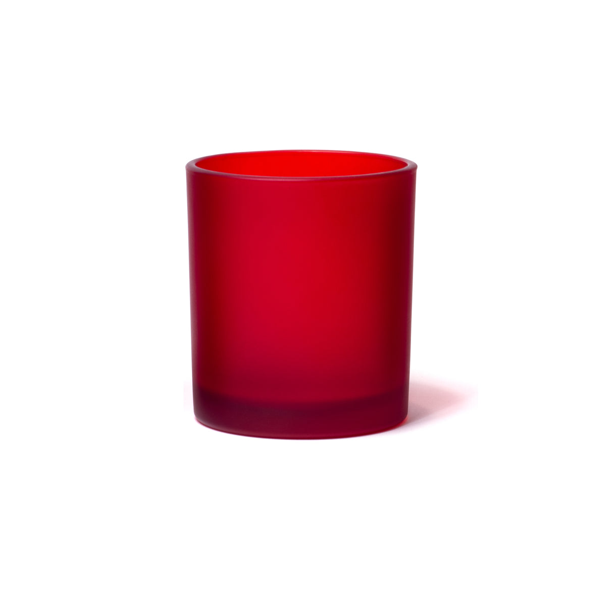 10oz Glass Candle Jar - Red Frosted - Glass Jar | General Bottle Supply